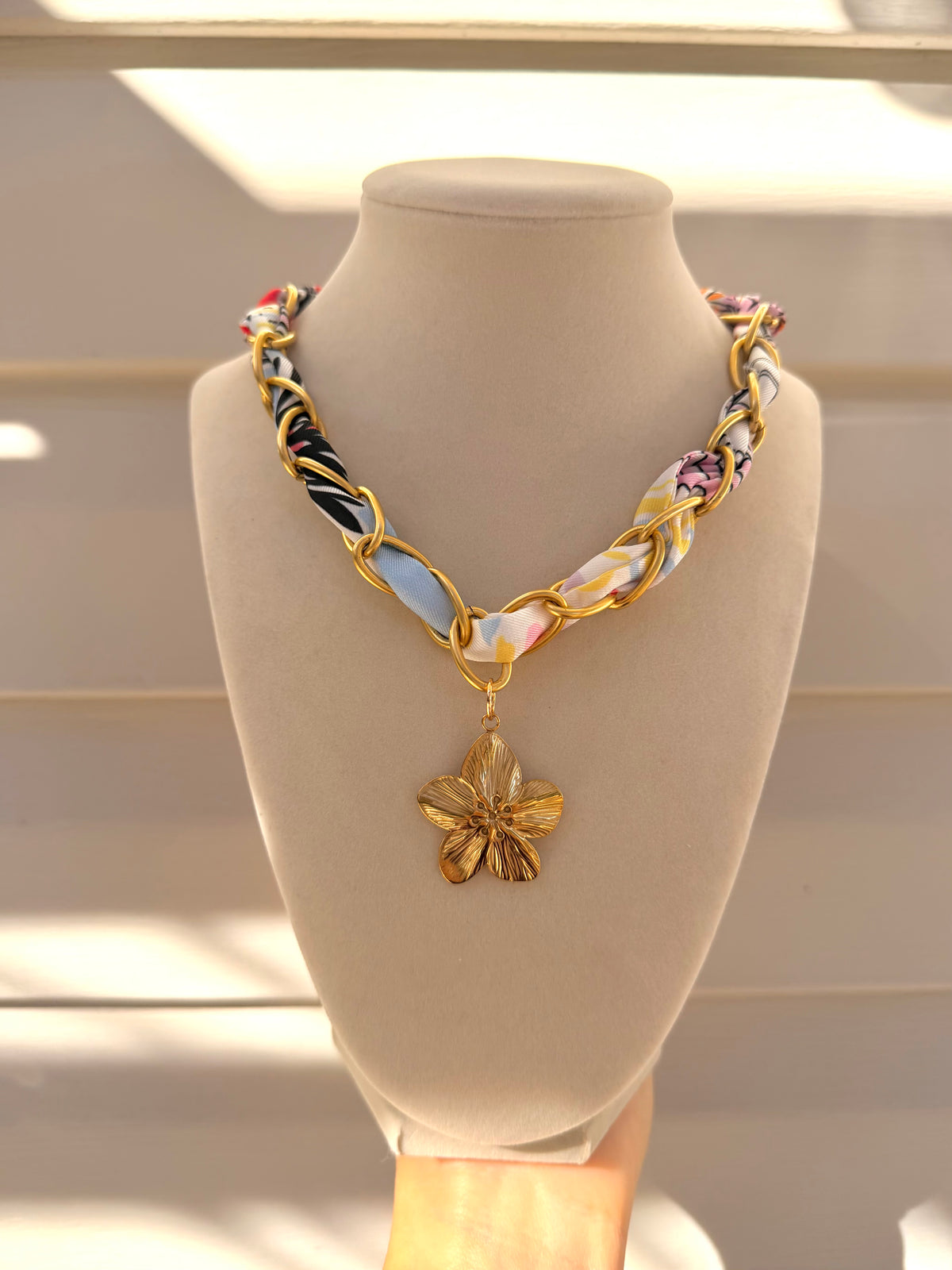 Flower Scarf Necklace