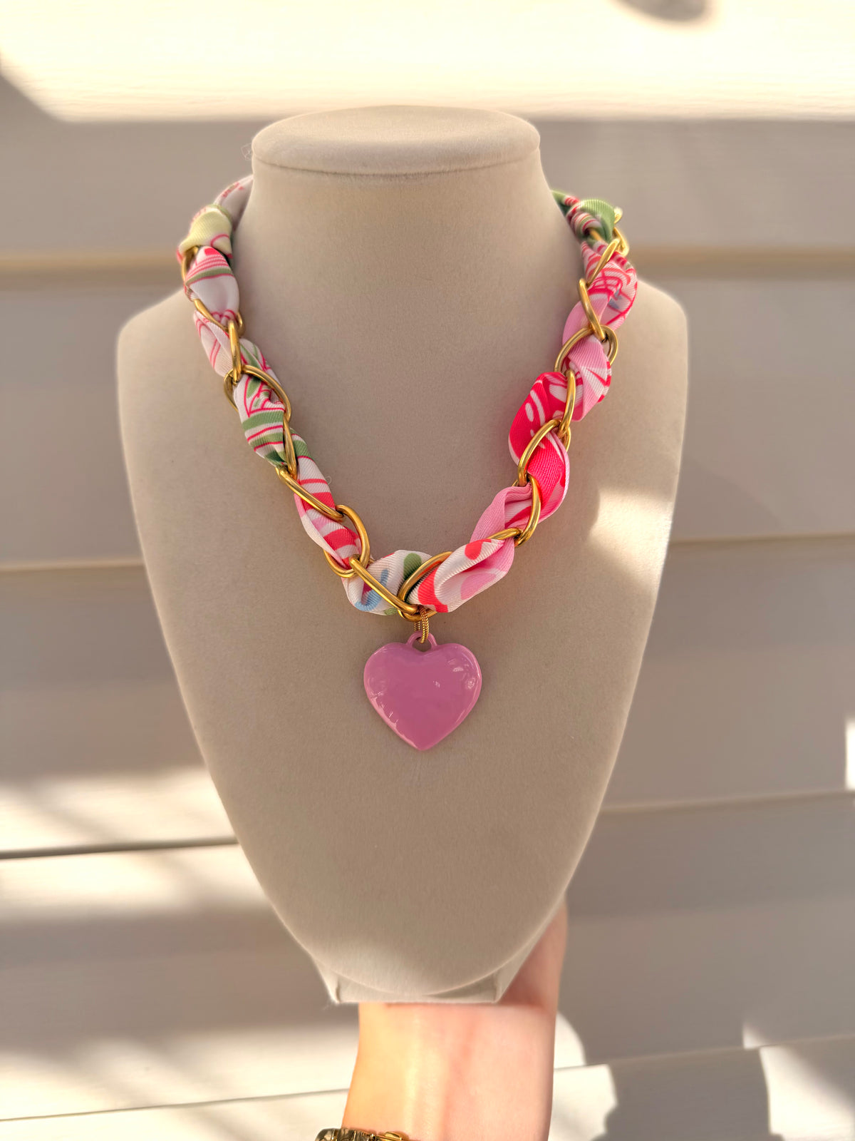 Pretty in Pink Scarf Necklace