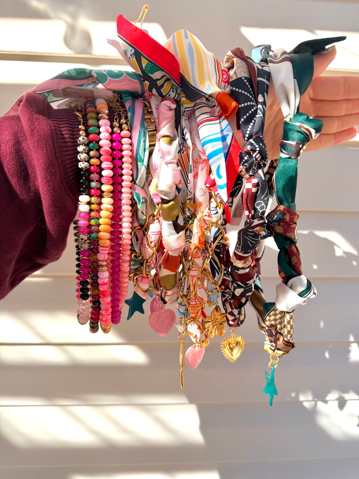 Burgundy Scarf Necklace