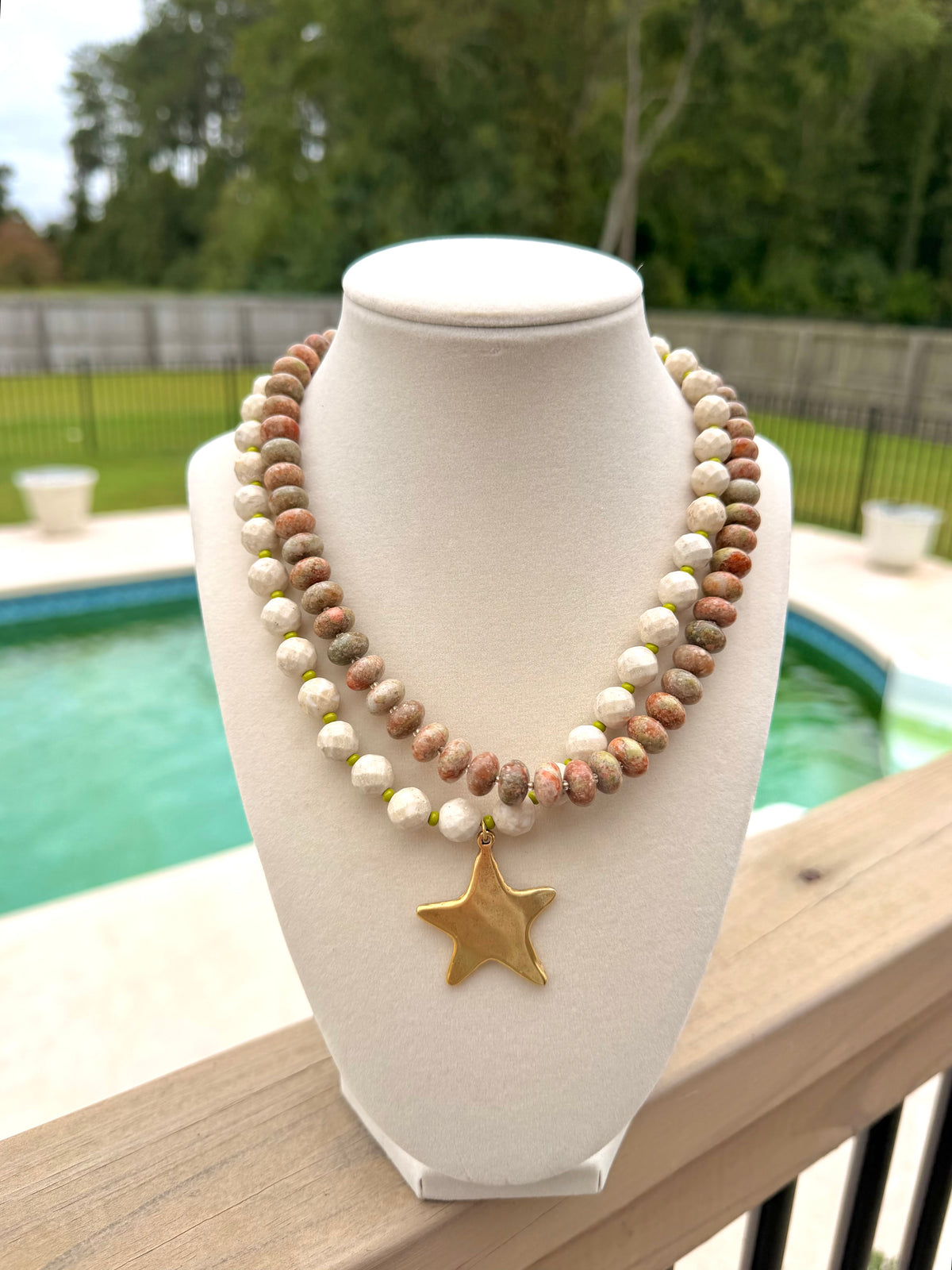 Chartreuse Star Necklace