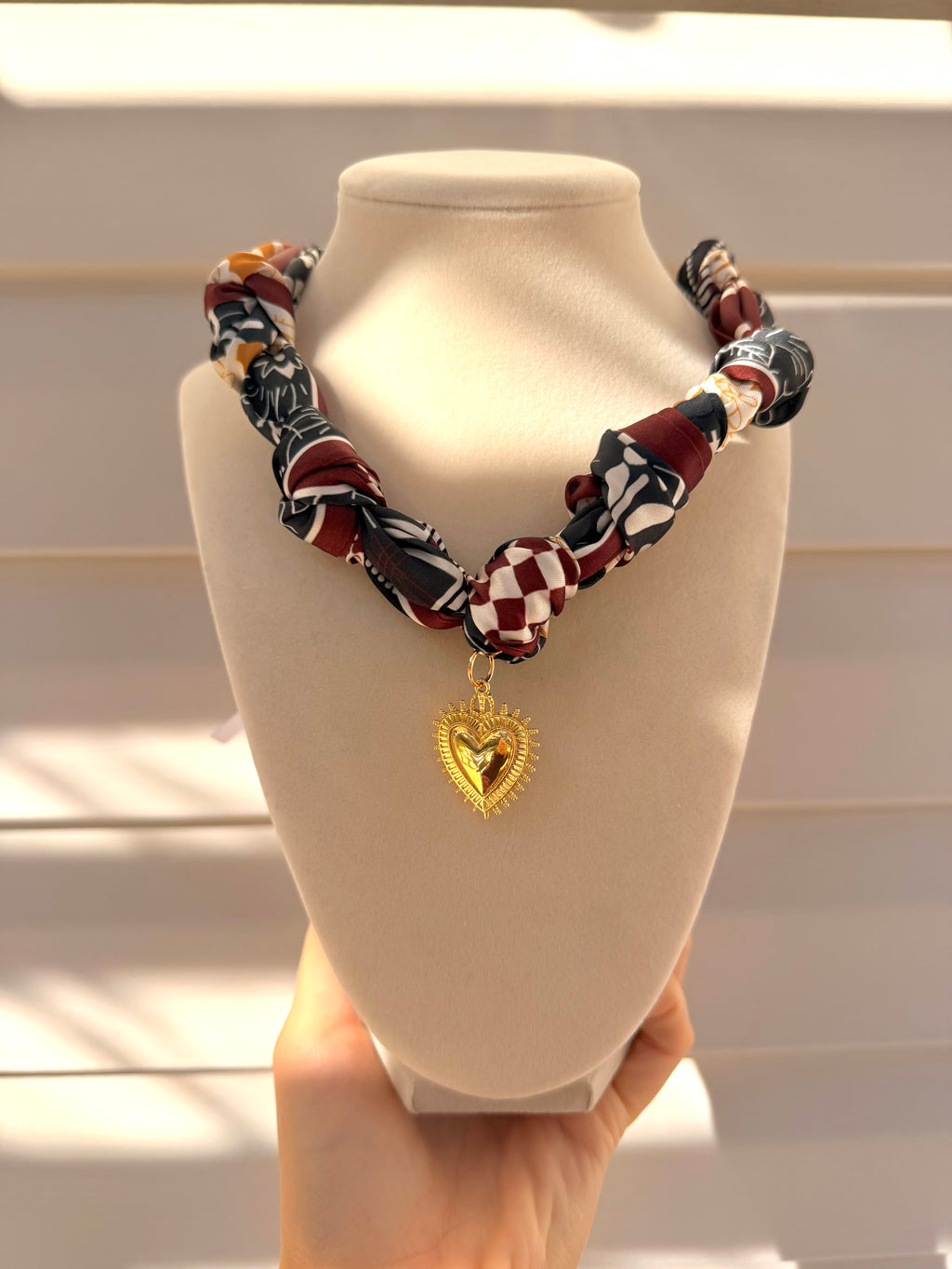 Burgundy Scarf Necklace